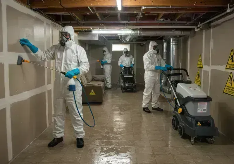 Basement Moisture Removal and Structural Drying process in Warson Woods, MO